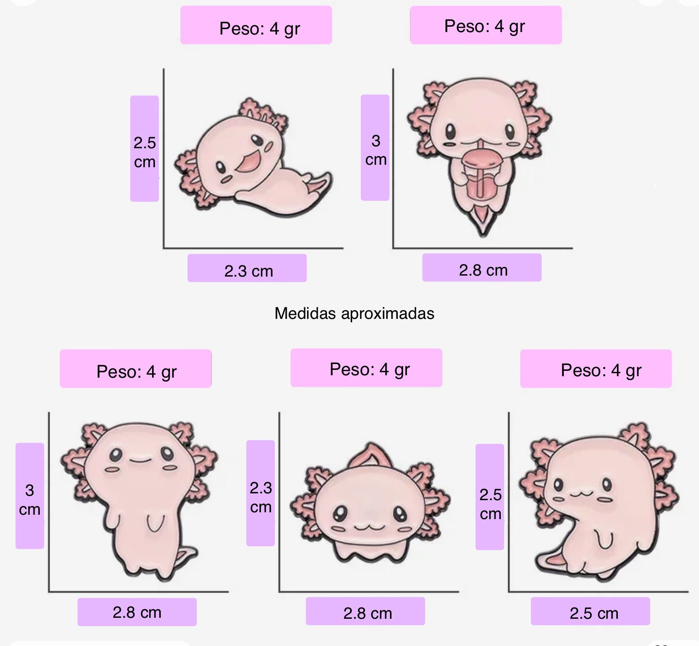 Ajolotitos Kawai (paquete)